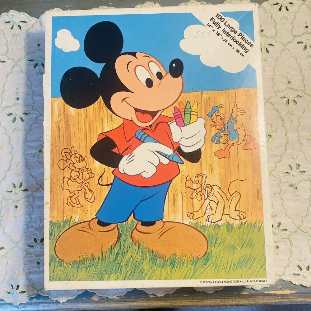 Vintage Whitman Puzzle Mickey  Mouse‎ 100 Piece Walt Disney Retro Orig Box